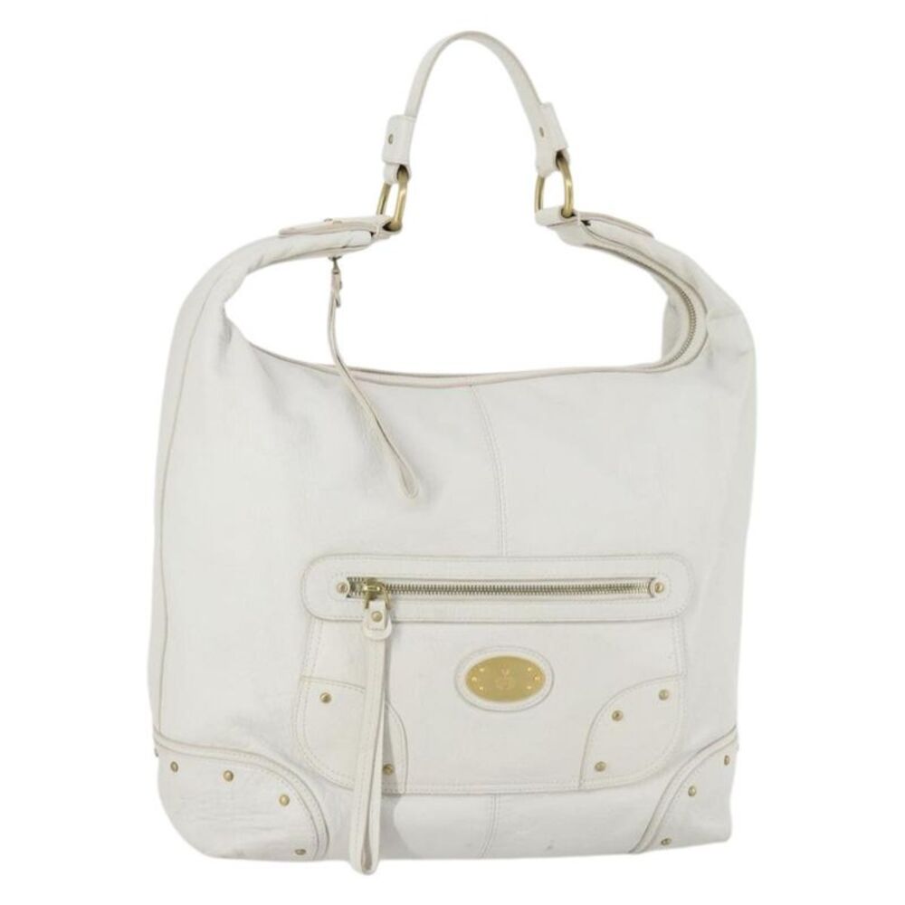 Bally Vintage Leather White Leather Shoulder Bag Bag